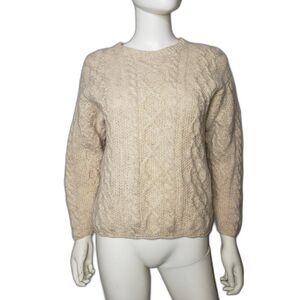J. CREW Tan Wool Crew Neck Fishmans Sweater Womens Size XS